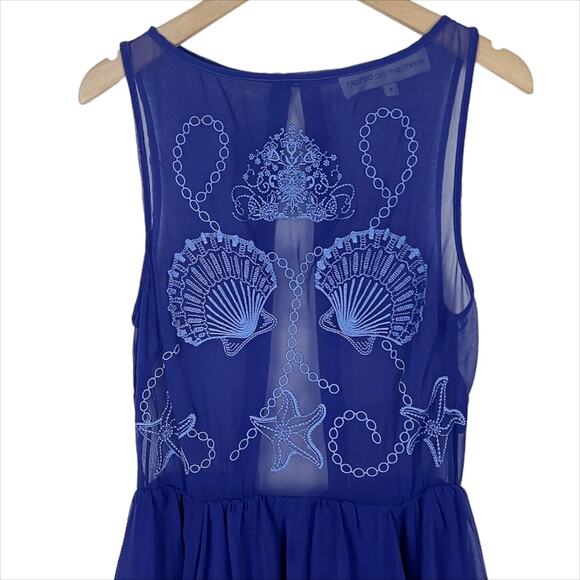 Blessed Are The Meek Revolve Ethereal Embroidered Mini Dress in Blue Size 0 XXS - Picture 5 of 12